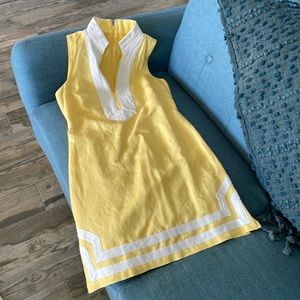 Yellow white like new sun dress. Used only once.